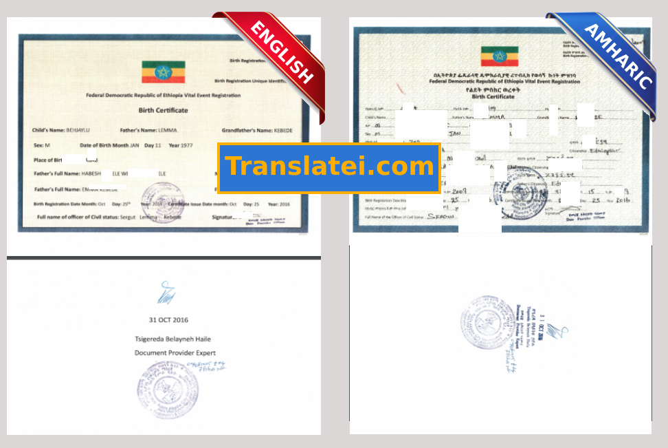 English to Amharic Translation